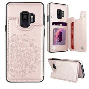 Samsung galaxy s9 phone case with wallet.  ROSE GOLD imprinted.